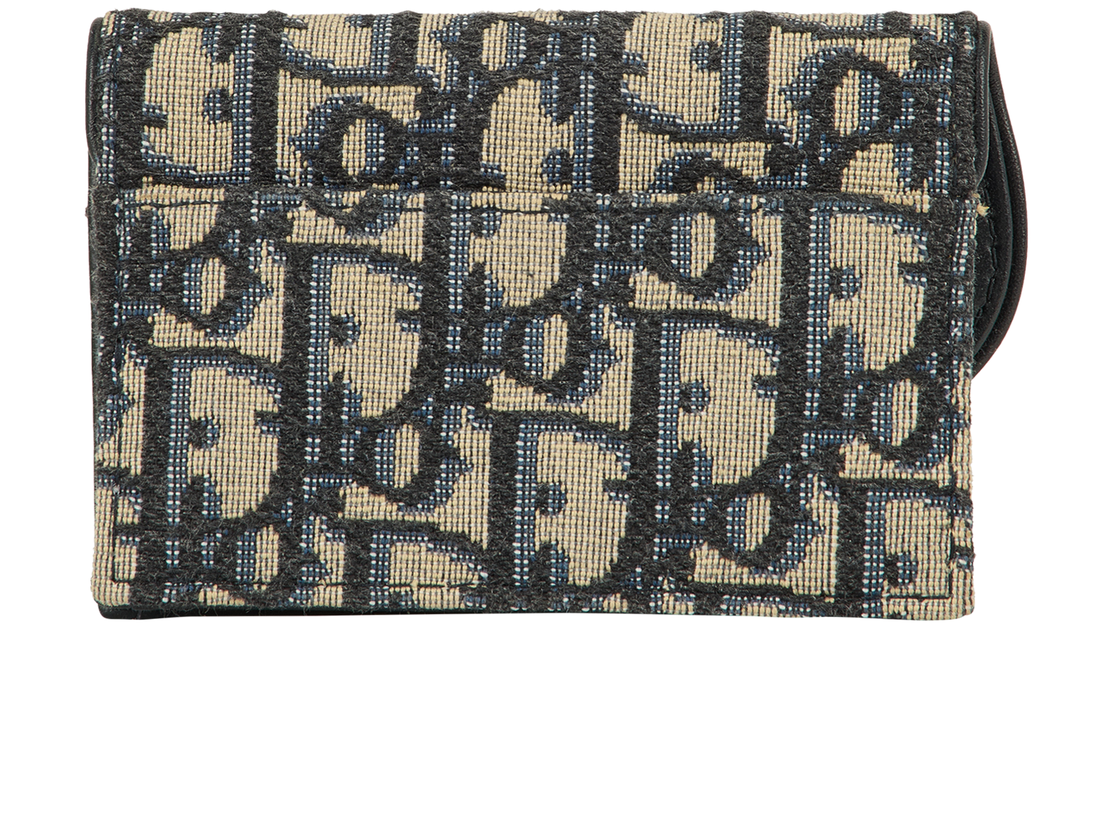 Christian Dior Oblique Saddle Card Holder, &pound;190, Accessories, Beige/Blue, Canvas, Back view